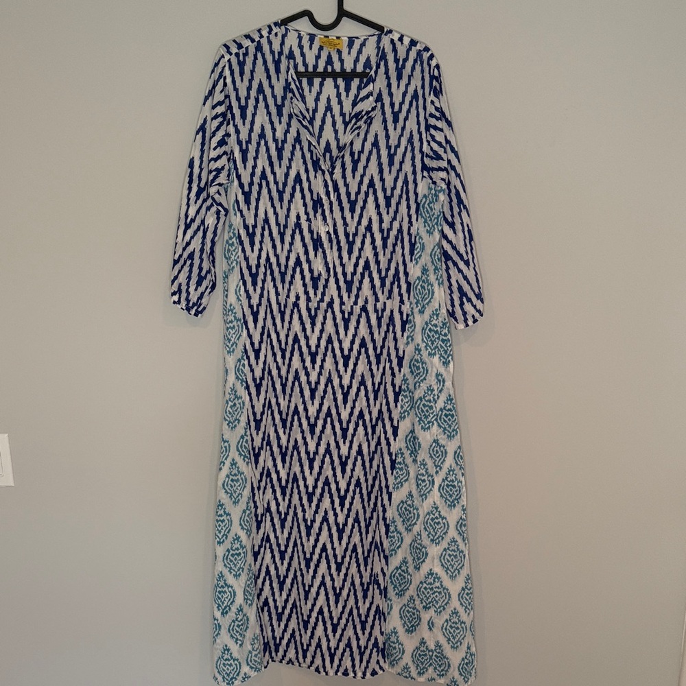 Roller Rabbit Blue and White Maxi Dress